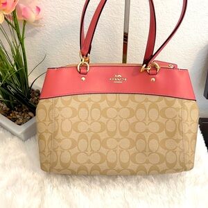 Coach Brooke carryall in Peony pink color